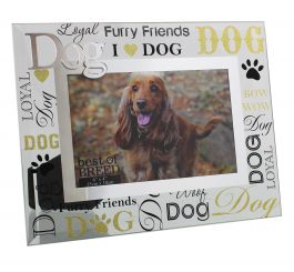 Glass Dog Photo Frame - 6" x 4"