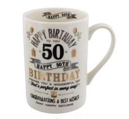Silver & Gold Special Age Birthday Mug - 50th Birthday