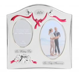 Anniversary Double Photo Frame - 40th Wedding Anniversary