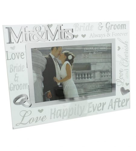 Glitter Frame - Mr & Mrs Landscape - 6" x 4"