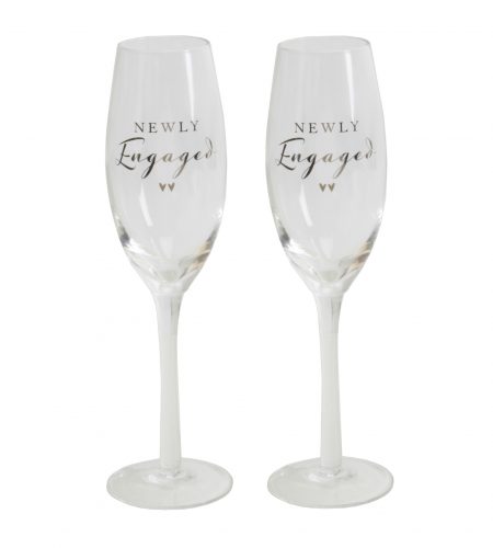Champagne Flute Set - Newly Engaged