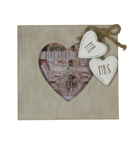 Love Story Heart Photo Frame - 4" x 4"