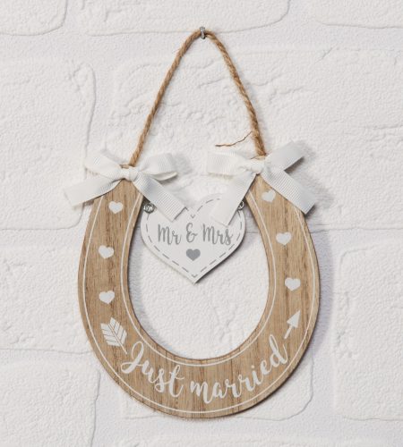 Just Married Horse Shoe