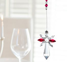 Large Crystal Guardian Angel - Ruby
