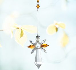 Large Crystal Guardian Angel - Topaz