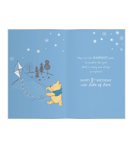 1st Birthday Winnie The Pooh Baby Boy Card - Image 2