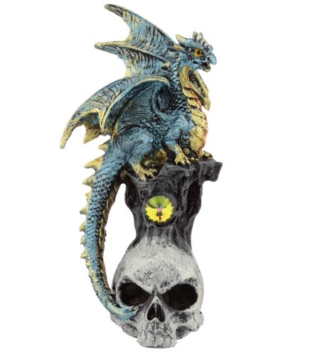Dragon Skull Figurine - Blue