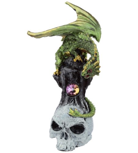 Dragon Skull Figurine - Green