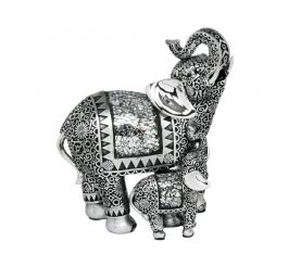 Silver Elephant & Baby