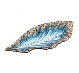 Aurora Leaf Plate Medium Teal