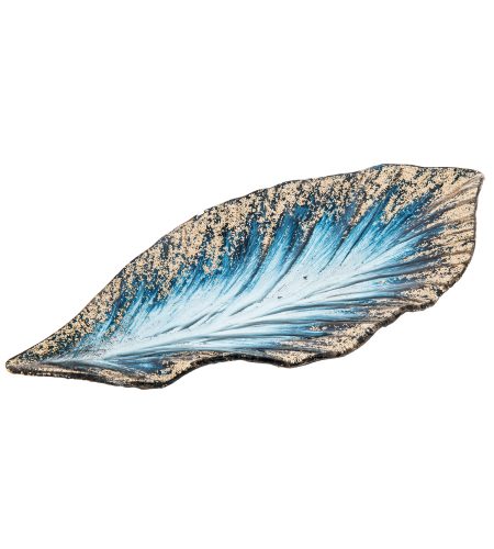 Aurora Leaf Plate Medium Teal