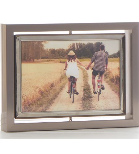 Dark Silver Spin Photo Frame - 7" X 5"
