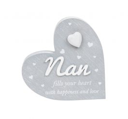 Cherished Hearts Cool Grey Standing Heart Nan
