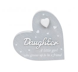 Cherished Hearts Cool Grey Standing Heart Daughter