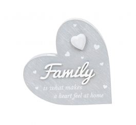 Cherished Hearts Cool Grey Standing Heart Family