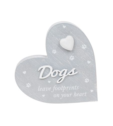 Cherished Hearts Cool Grey Standing Heart Dog