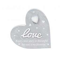 Cherished Hearts Cool Grey Standing Heart Love