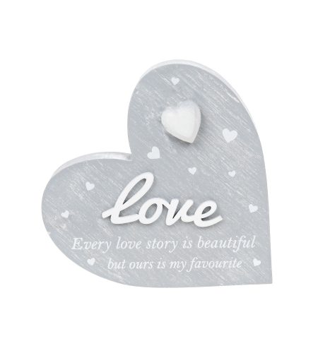 Cherished Hearts Cool Grey Standing Heart Love