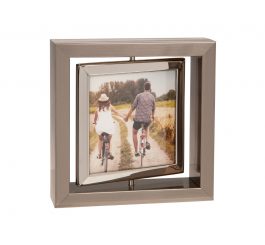 Dark Silver Spin Photo Frame - 4" X 4"