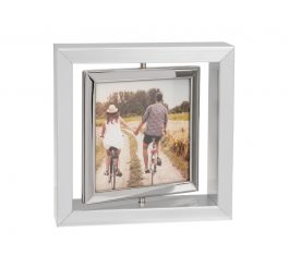 Bright Silver Spin Frame 4" X 4"