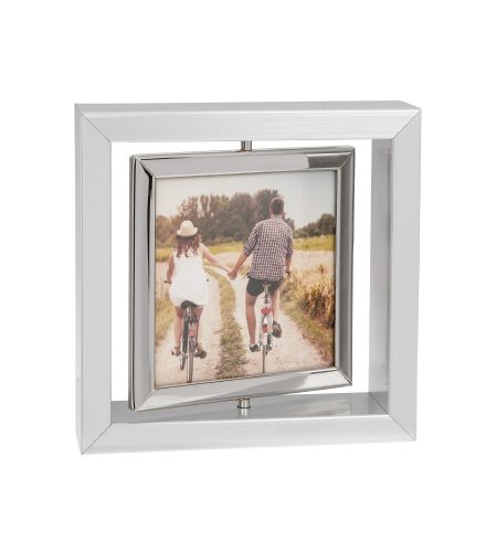 Bright Silver Spin Frame 4" X 4"