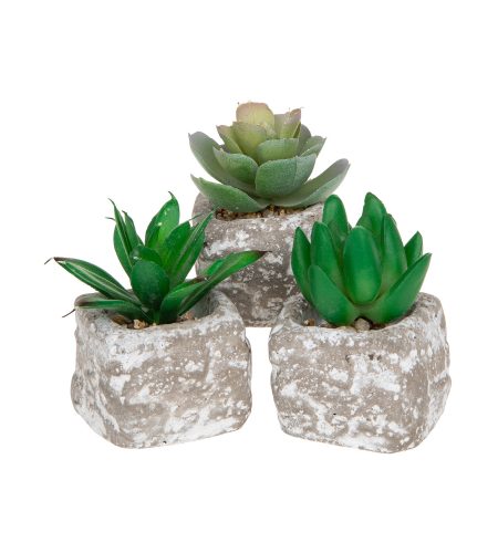 Set of 3 Small Faux Succulents