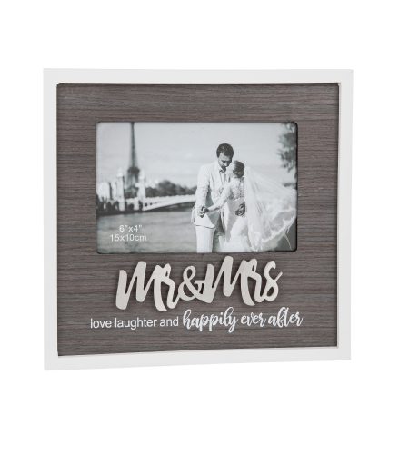 Stylish Script Photo Frame Mr & Mrs