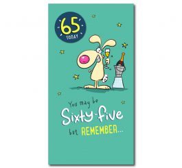 65th Birthday Card - Badge Attached
