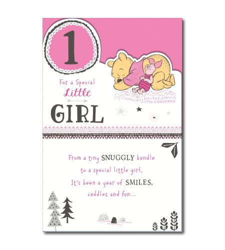 1st Birthday Baby Girl Card