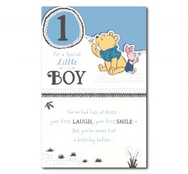 1st Birthday Winnie The Pooh Baby Boy Card