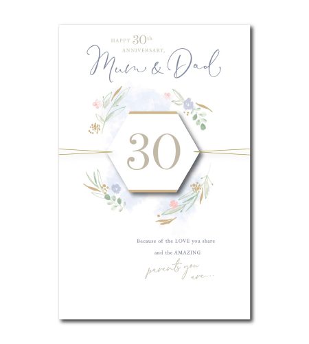 Mum & Dad Pearl 30th Anniversary Card