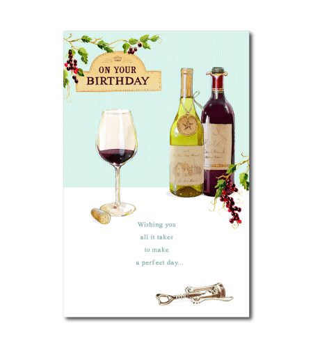 Traditional Wine Birthday Card