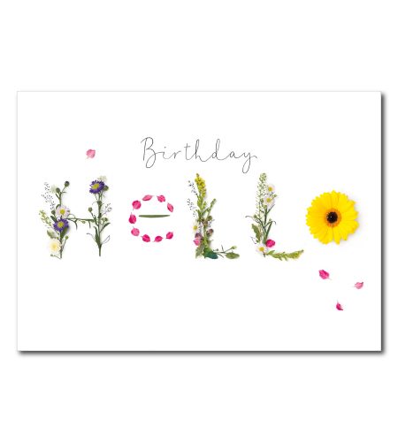 Hello Floral Birthday Card