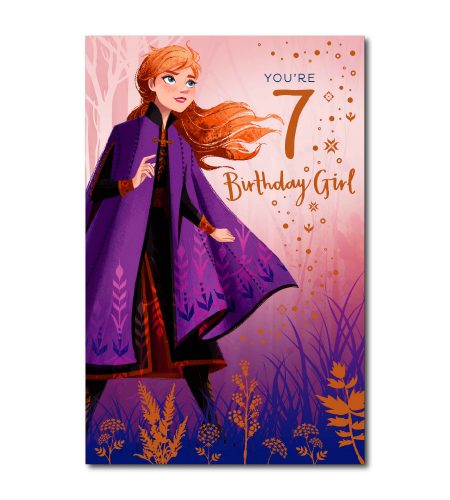 7th Birthday Disney's Frozen Anna & Elsa Card