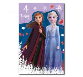 4th Birthday Frozen's Anna & Elsa Card