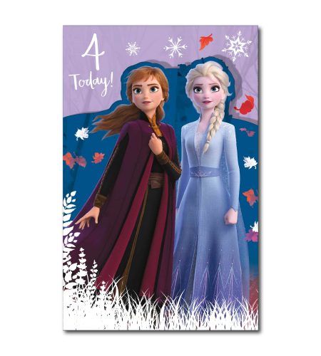 4th Birthday Frozen's Anna & Elsa Card
