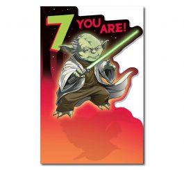 7th Birthday Star War's Yoda Card