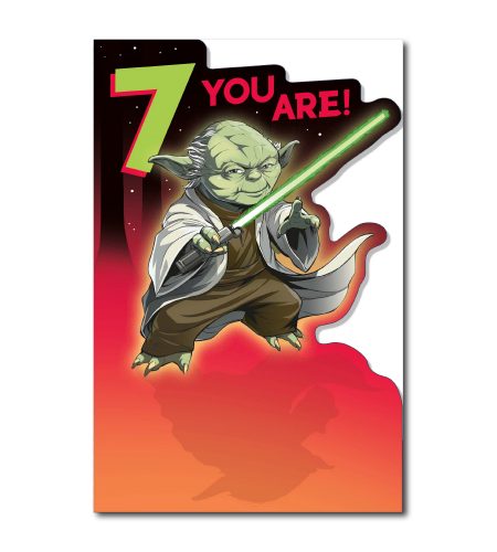7th Birthday Star War's Yoda Card
