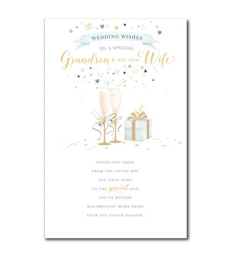 Grandson & Wife Wedding Day Card