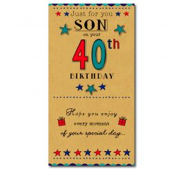 40th Birthday Son Card