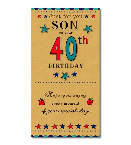 40th Birthday Son Card
