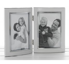 White Anodised Promotion Double Frame 4" X 6"