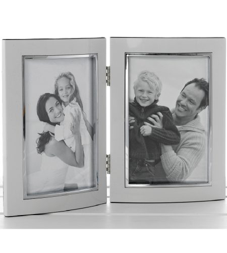 White Anodised Promotion Double Frame 4" X 6"