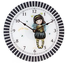 Bee-Loved Glass Wall Clock Gorjuss