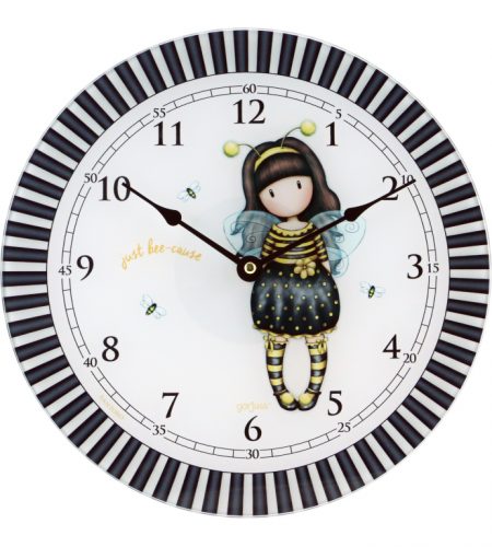 Bee-Loved Glass Wall Clock Gorjuss