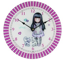 Tall Tails Glass Wall Clock Gorjuss