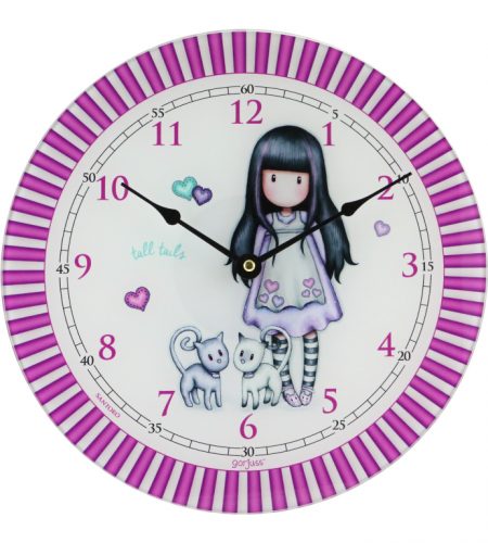 Tall Tails Glass Wall Clock Gorjuss