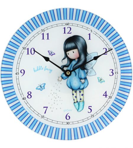 Bubble Fairy Glass Wall Clock Gorjuss