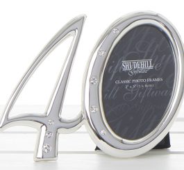Silver Diamante Frame Birthday 40th