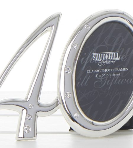 Silver Diamante Frame Birthday 40th